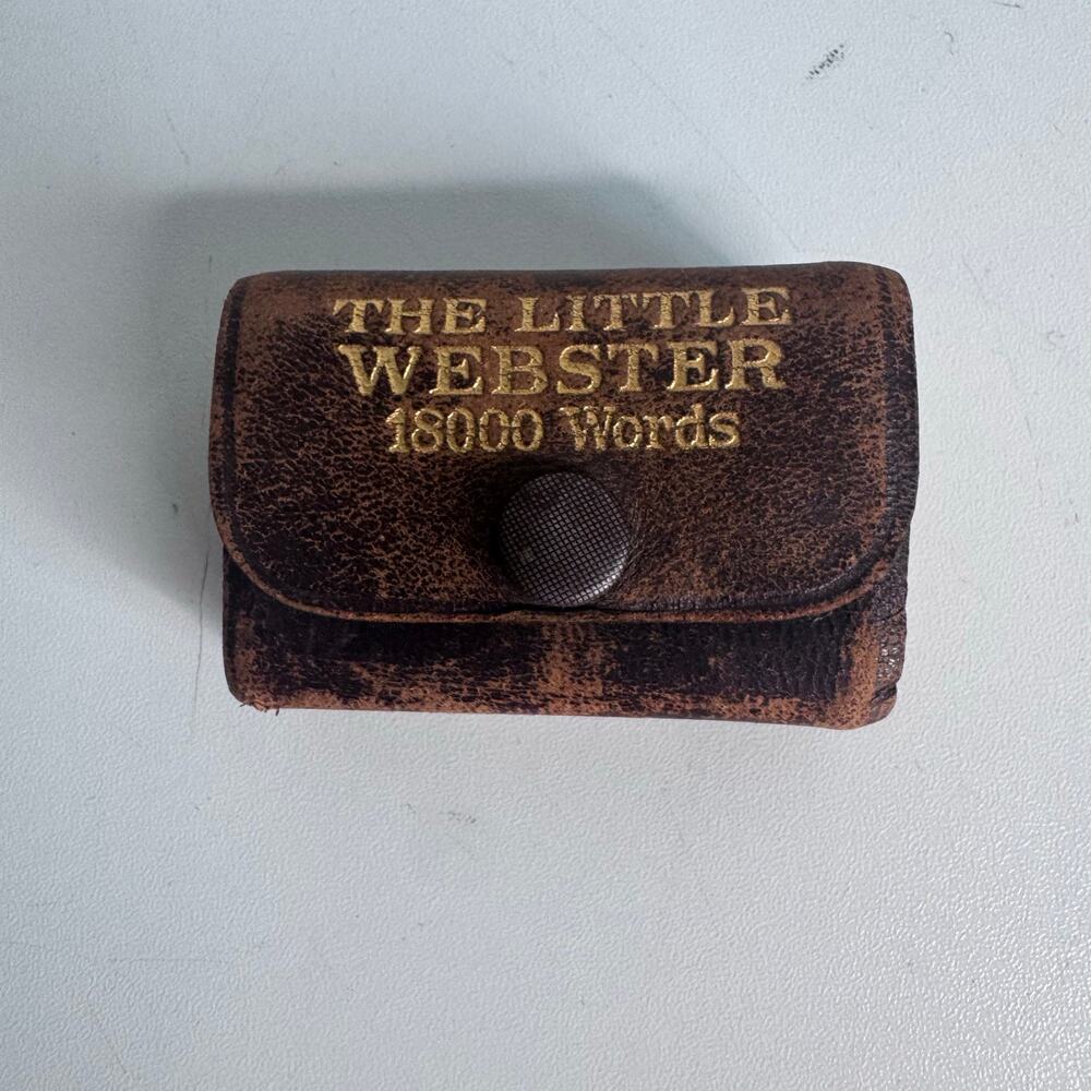 Vintage little Webster dictionary brown leather 1930's -18000 words